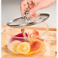 Oala termorezistenta din sticla ABYZ™, 1,6L, manere transparente, pentru plita gaz si electrica - 6