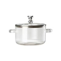 Oala termorezistenta din sticla ABYZ™, 1,6L, manere transparente, pentru plita gaz si electrica - 1