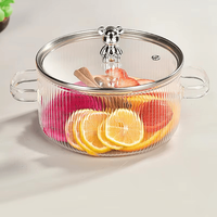 Oala termorezistenta din sticla ABYZ™, 1,6L, manere transparente, pentru plita gaz si electrica - 7