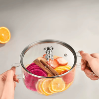 Oala termorezistenta din sticla ABYZ™, 1,6L, manere transparente, pentru plita gaz si electrica - 2