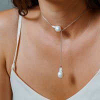 Lantisor cu Perle Baroque - Forta transformarii - Model lant lariat - Argint 925 - 1