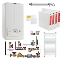 Pachet complet pentru apartament 3 camere, Immergas Victrix Omnia V2 26, 20 kW incalzire, 26 kW apa calda, kit evacuare si accesorii incluse - 1