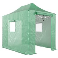 Seră Pop-Up Outsunny 200x300x270 cm Pliabilă cu Acoperiș în Șarpantă, Uși și Feronerie cu Fermoar | Aosom Romania - 1