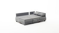 Coltar extensibil, Hanah Home, cadru lemn si pal, gri, 210x280x70 cm - 1