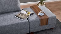 Coltar extensibil, Hanah Home, cadru lemn si pal, gri, 210x280x70 cm - 6