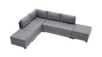 Coltar extensibil, Hanah Home, cadru lemn si pal, gri, 210x280x70 cm - 11