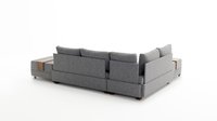 Coltar extensibil, Hanah Home, cadru lemn si pal, gri, 210x280x70 cm - 4