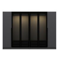 Dulap KALE PLUS cu 6 usi, antracit si geam fumuriu, dimensiuni 270x52x210 cm - 1