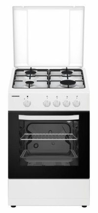 Aragaz Heinner HFSC-SME50WH, 4 arzatoare, Gaz, 50cm, Dispozitiv de siguranta plita si cuptor (Alb) - 1