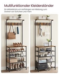 Cuier Vasagle Negru 68x32.2x182 cm - Organizare Eficienta - 3