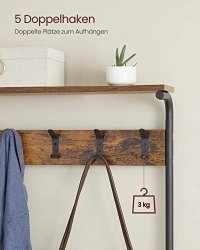 Cuier Vasagle Negru 68x32.2x182 cm - Organizare Eficienta - 6