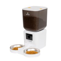 SHAW Smart, hrănitor automat câini, 2 boluri rotunde, programabil, aplicație mobilă, PVC SHAW Smart, hrănitor automat câini și pisici, 2 boluri rotunde, programabil, aplicație mobilă, PVC, alb, XS-S(7l) - 7
