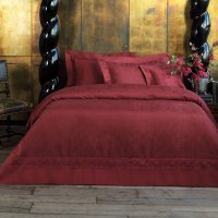 Lenjerie de pat Valeron Dorian Burgundy, King Size, 6 piese, bumbac egiptean - 1