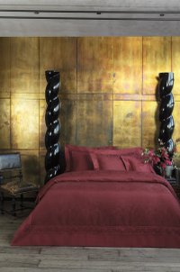 Lenjerie de pat Valeron Dorian Burgundy, King Size, 6 piese, bumbac egiptean - 2