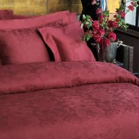 Lenjerie de pat Valeron Dorian Burgundy, King Size, 6 piese, bumbac egiptean - 3
