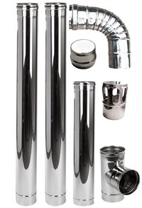 Kit cos de fum Fornello din inox AISI 304, DN 120 mm, cu garnituri, lungime 2,5 m - 1