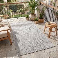 Covor Traversa NOVA V3 Argintiu 80x150 cm - Design Modern cu Frunze - 1