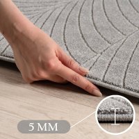 Covor Traversa NOVA V3 Argintiu 80x150 cm - Design Modern cu Frunze - 4