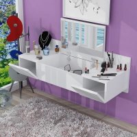 Masa de machiaj suspendata Vanity Homs, 100 x 33 x 39.1 cm, alba - 1