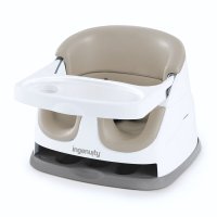 Scaun inaltator, Ingenuity, 2 in 1, Pliabil, Utilizare atasat de scaun sau individual pe podea, Pana la 22 kg, Fara BPA, 6 luni+, Maro - 1