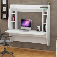 Birou Suspendat Smart Homs, 123.6 x 120 x 55 cm, Alb - Design Modern si Functional - 1