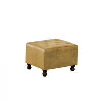 Taburet CHESTERFIELD, cu arcuri, galben, 57x45x40 cm - 1