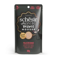 SCHESIR After Dark Velvet Mousse, Pui și Vită, plic hrană umedă fără cereale pisici, (mousse), 80g - 2