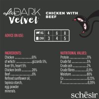 SCHESIR After Dark Velvet Mousse, Pui și Vită, plic hrană umedă fără cereale pisici, (mousse), 80g - 5
