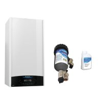 Centrala termica Ariston Genus One+ 24 EU, 24 kW, in condensare, cu kit de evacuare si filtru antimagnetita Salus MD22A - 1