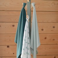 Set 3 museline Beaba bumbac organic 70x70 cm jurassic green - 1