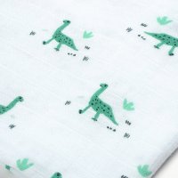 Set 3 museline Beaba bumbac organic 70x70 cm jurassic green - 4