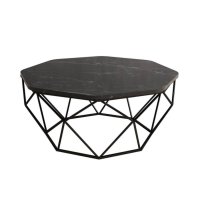 Masa de Cafea DIAMOND, Negru, 90x90x38 cm - Eleganta Moderna - 1
