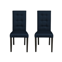 Set 2 scaune living TEO LUX, picioare lemn wenge, piele ecologica albastru, 46x60x98 cm - 1
