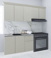 Set de bucatarie SPACE 180 cm, 5 corpuri, blat rezistent la caldura, fronturi MDF crem - 1