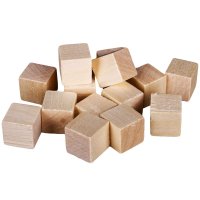 Set cuburi lemn, 49 bucati, dimensiuni 1.5 x 1.5 x 1.5 cm, culoare naturala - 1