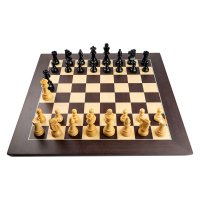 Piese sah Staunton 6 French Ebonised cu tabla de sah Barcelona Deluxe - 1