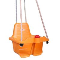 Leagan Dohany Portocaliu pentru Bebei cu Spatar, Franghii Reglabile si Sunete, Ideal pentru Interior si Exterior - 1