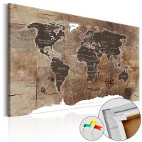 Tablou din plută - Wooden Mosaic [Cork Map] 60x40 cm - 1