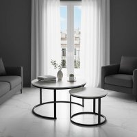 Set Masuta de cafea 2 buc Solme I Alb 80x80x45 cm - 1