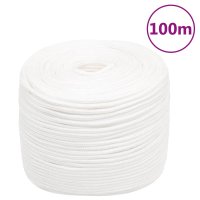 Franghie de Barca Alb 6 mm 100 m din Polipropilena - 1