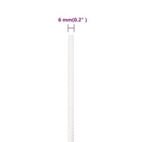 Franghie de Barca Alb 6 mm 100 m din Polipropilena - 6