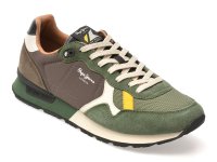 Pantofi sport PEPE JEANS kaki, MS40021, din material textil si piele naturala - 1