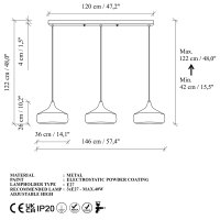Candelabru, Opviq, metal, negru, 146x36x122 cm - 4