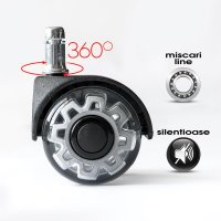 Role duble din silicon gri pentru scaune de birou - 1