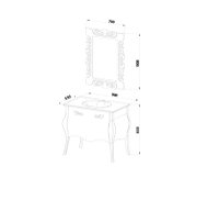 Set mobilier baie Terra 3 piese alb 90 cm - eleganta si rafinament - 2