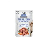 BRIT Care Fillets in Jelly Sterilised, Rață și Curcan, plic hrană umedă fără cereale pisici sterilizate, (în aspic), 85g - 2