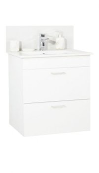 Set Baza si Lavoar seria 067, suspendata cu sertare, 50 cm, alb - 1