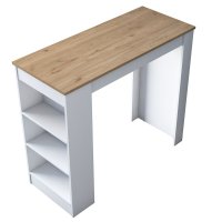 Masa de bucatarie Hanah Home, PAL melaminat, nuc alb, 120x50x100 cm - 1