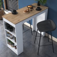 Masa de bucatarie Hanah Home, PAL melaminat, nuc alb, 120x50x100 cm - 2