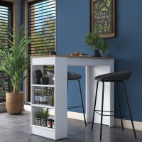 Masa de bucatarie Hanah Home, PAL melaminat, nuc alb, 120x50x100 cm - 3